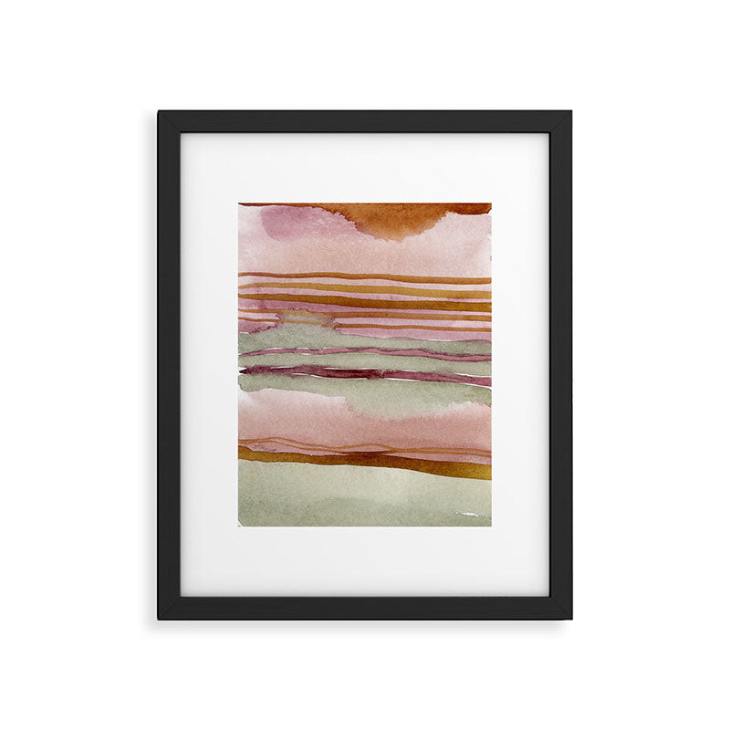 Sunset Beach Reflections x Modern Abstract Watercolor Framed Art Print Gallery Image 5