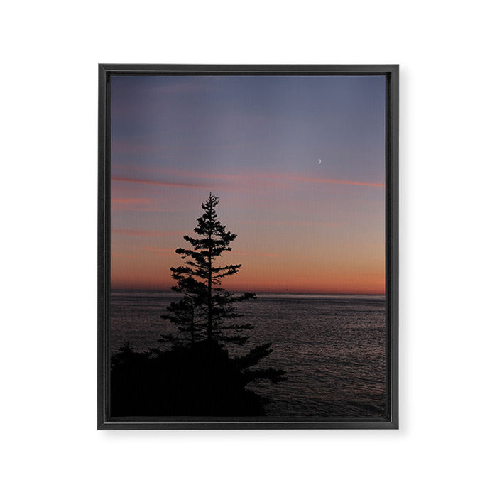 sunset on the bay - nature photograph Framed Canvas Print Gallery Image 1