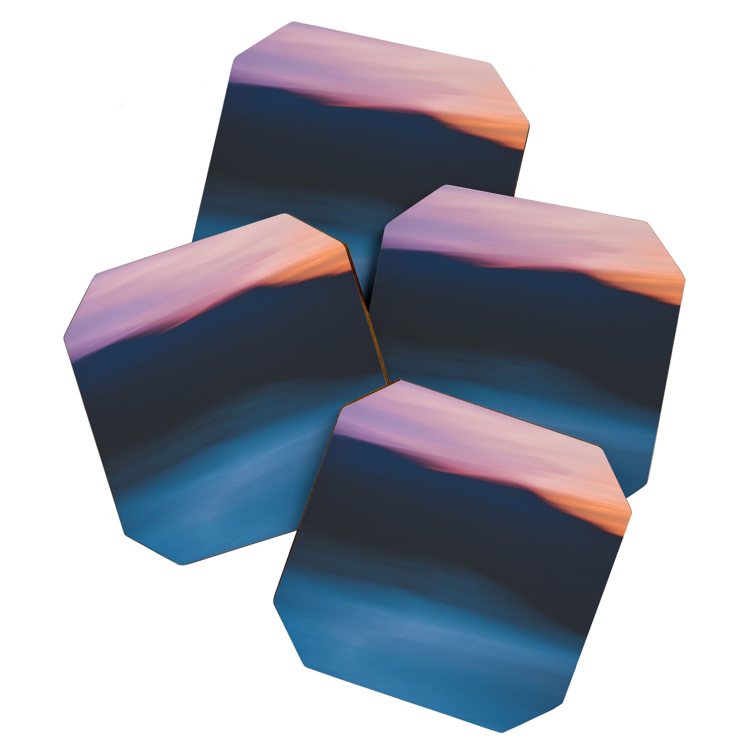 sunset over the mountain - colorful modern abstract photography Coaster Gallery Image 1