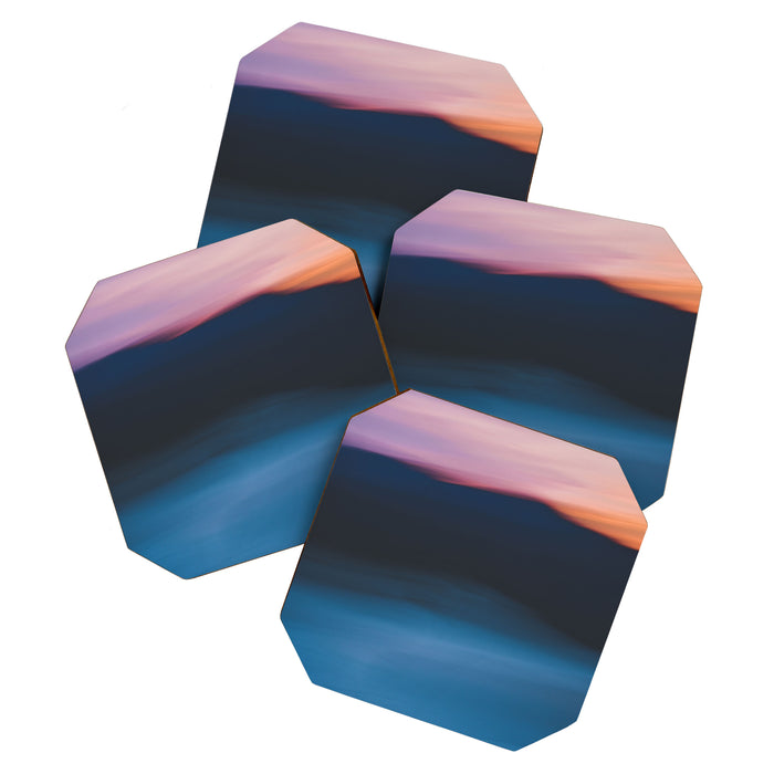 sunset over the mountain - colorful modern abstract photography Coaster Gallery Image 1