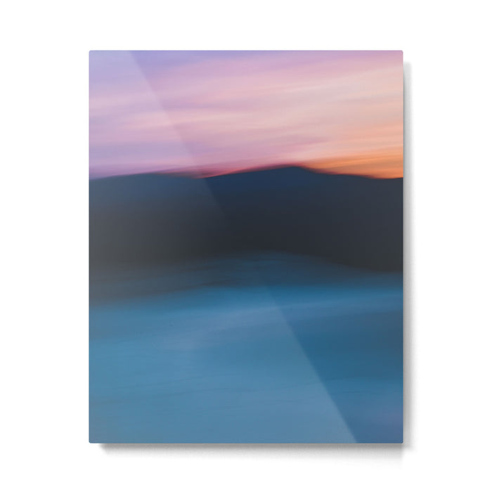 sunset over the mountain - colorful modern abstract photography Metal Print Gallery Image 1