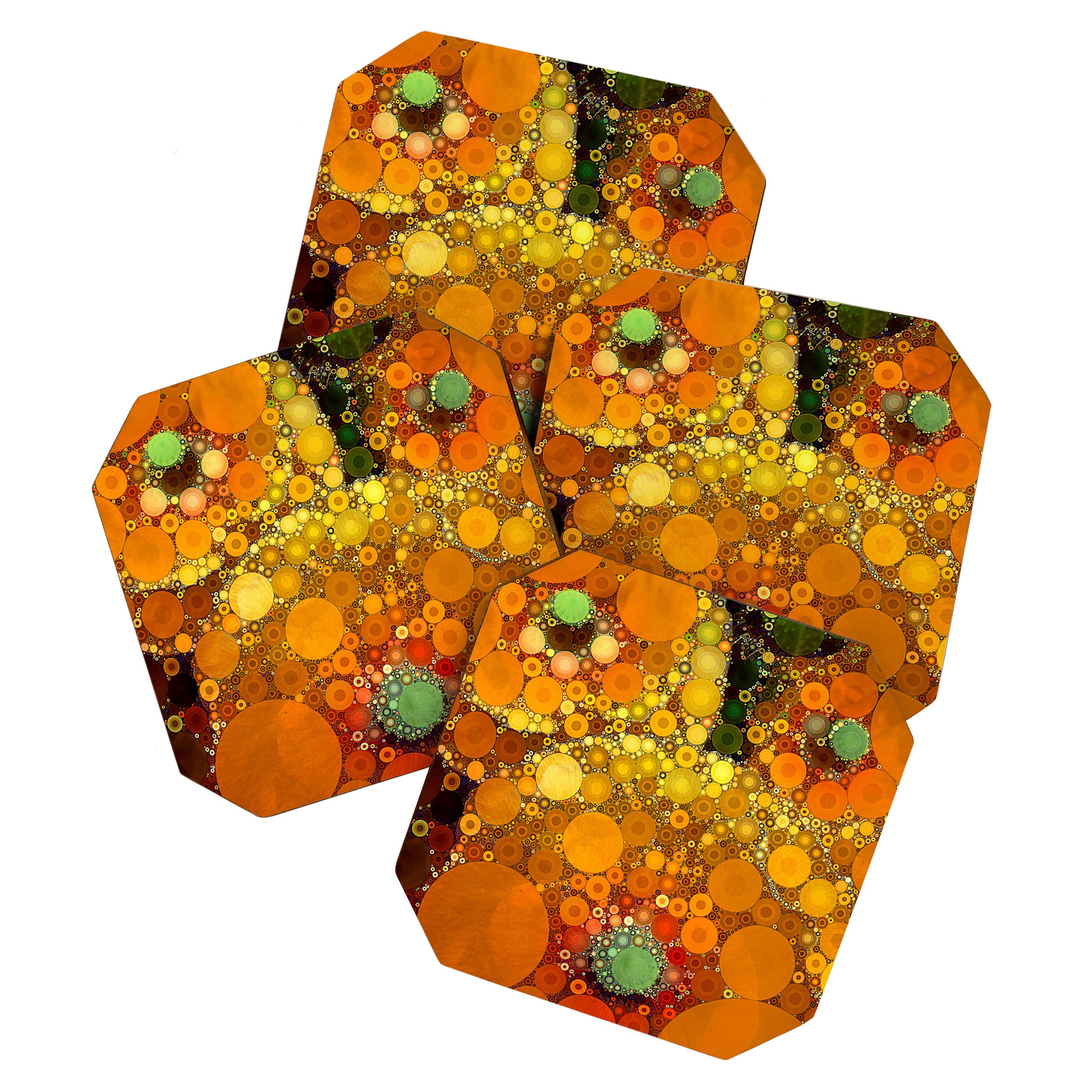Sunset Poppies - abstract geometric pattern design Coaster Gallery Image 1