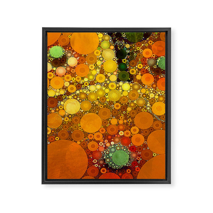 Sunset Poppies - abstract geometric pattern design Framed Canvas Print Gallery Image 1