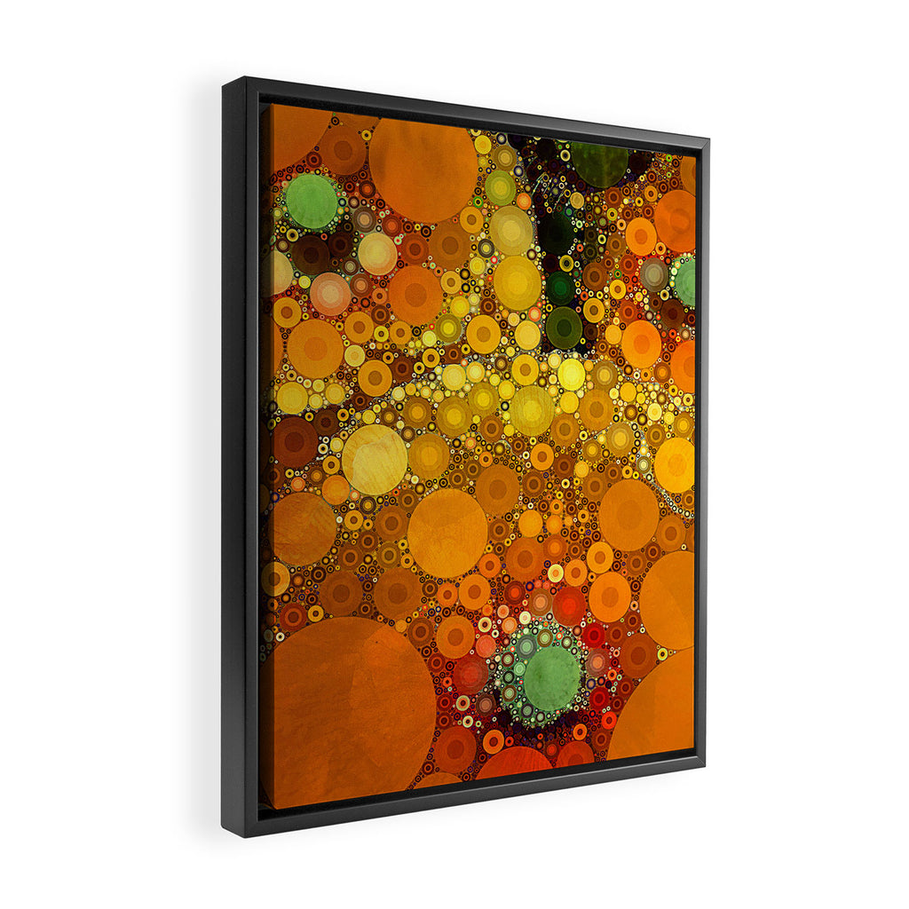 Sunset Poppies - abstract geometric pattern design Framed Canvas Print Gallery Image 2