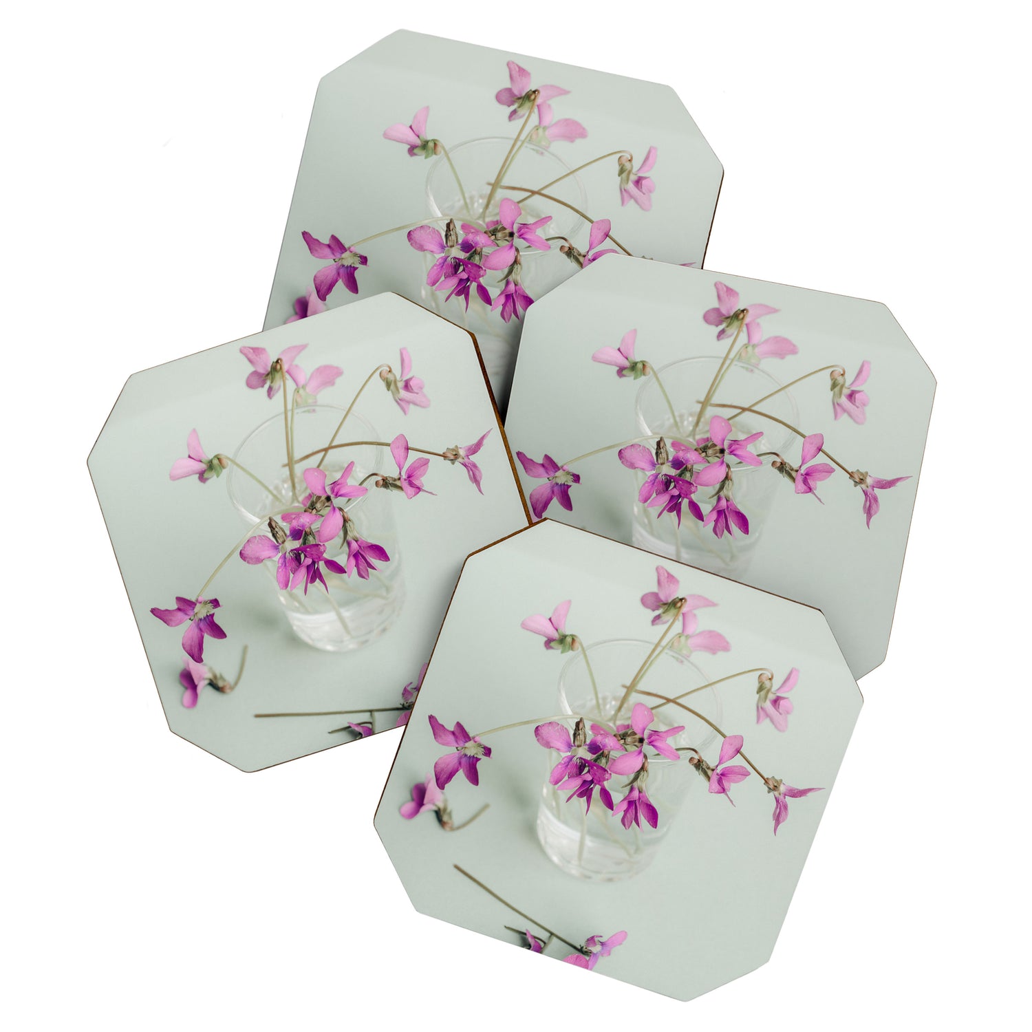 Sweet Violets - Modern Farmhouse Botanical Coaster Gallery Image 1