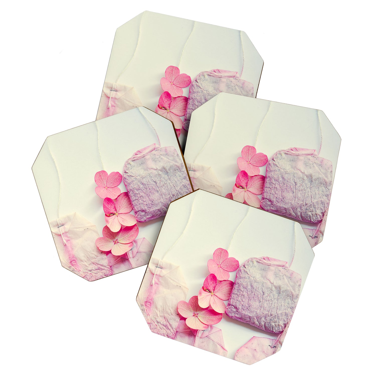 The Art of Tea - white still life photograph wall decor Coaster Gallery Image 1