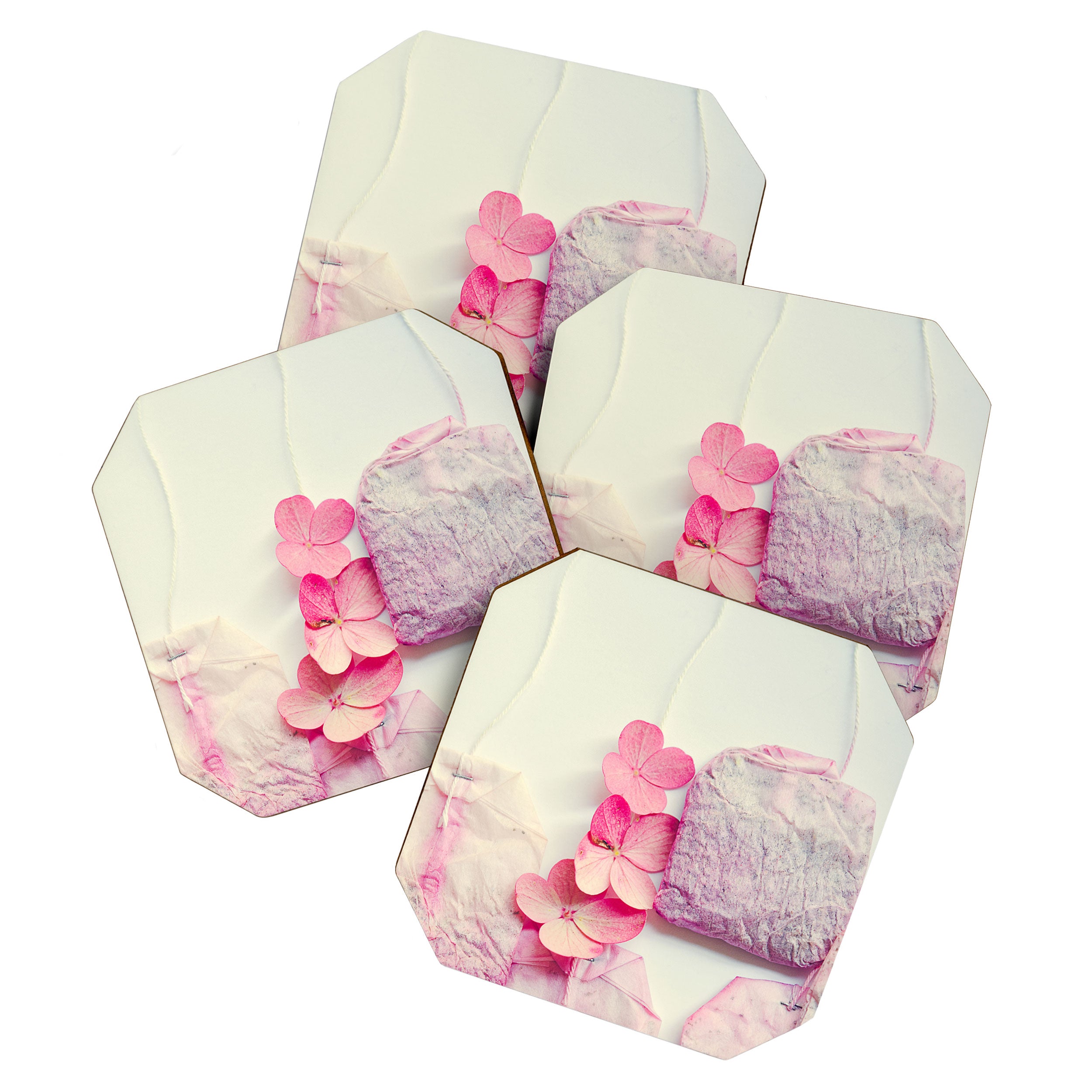 The Art of Tea - white still life photograph wall decor Coaster Gallery Image 1