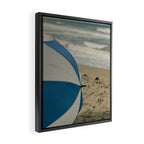 the beach umbrella - ocean sea travel photograph Framed Canvas Print Gallery Image 2