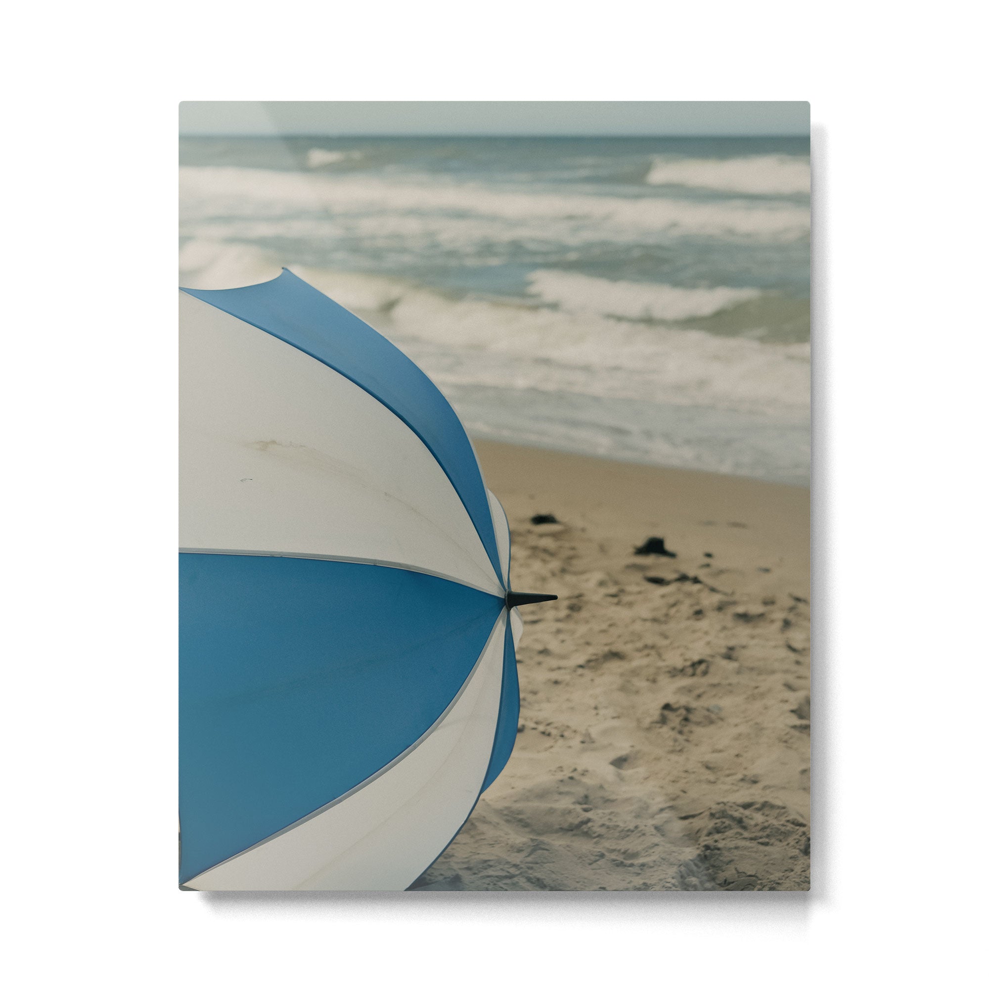 the beach umbrella - ocean sea travel photograph Metal Print Gallery Image 4