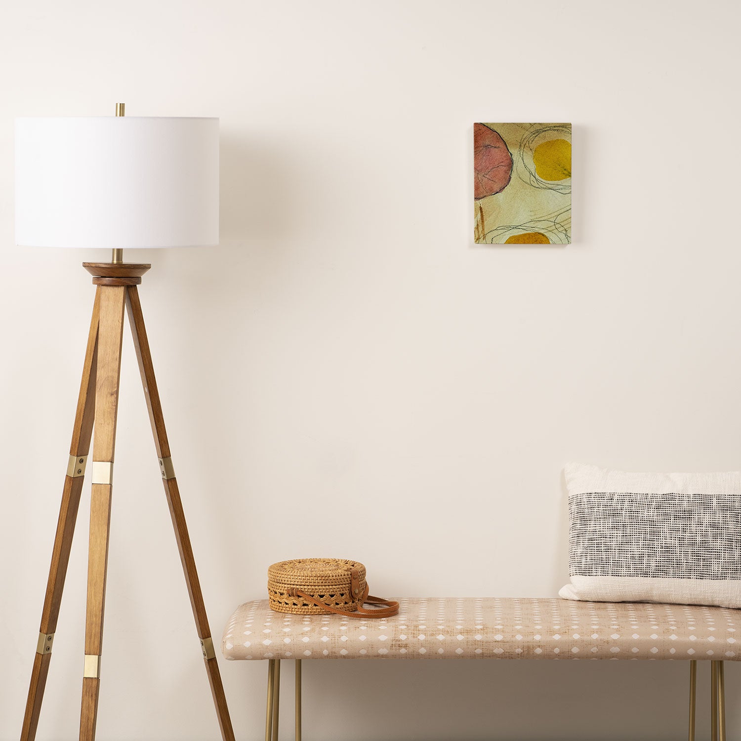 the sun rises and sets modern abstract mixed media painting Canvas Print Gallery Image 2