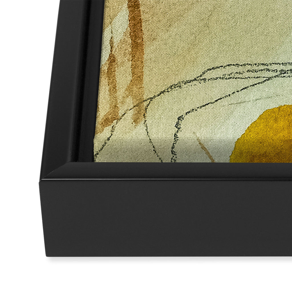 the sun rises and sets modern abstract mixed media painting Framed Canvas Print Gallery Image 3