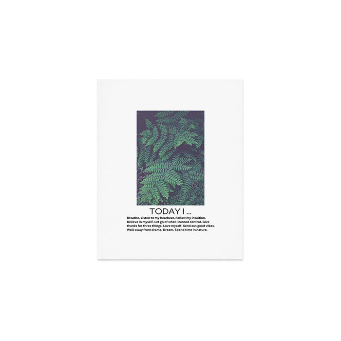 Today I Breathe - inspirational quote affirmation self care Art Print Gallery Image 1