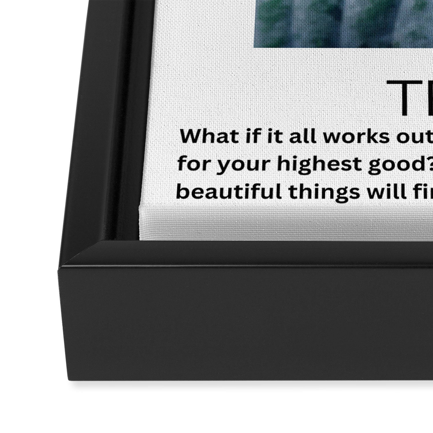 trust - inspirational motivational quote affirmation Framed Canvas Print Gallery Image 3