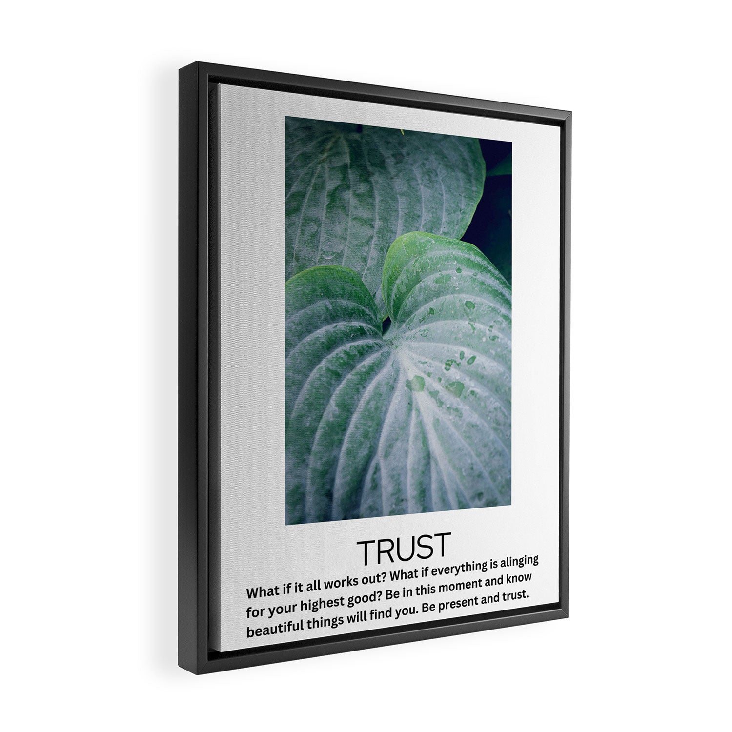 trust - inspirational motivational quote affirmation Framed Canvas Print Gallery Image 2