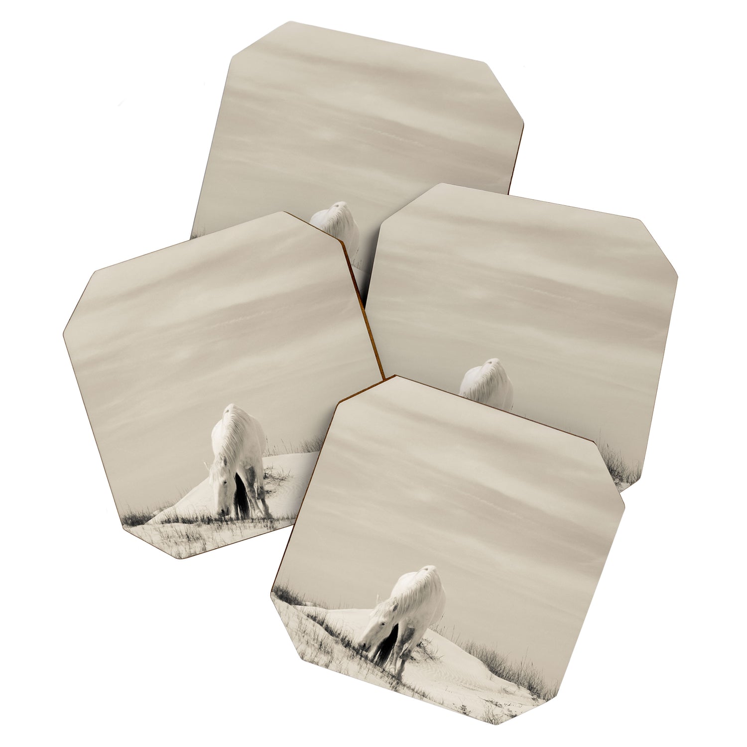 Wild Horses 7 - Black and White Coaster Gallery Image 1