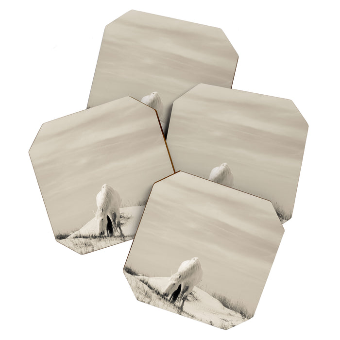 Wild Horses 7 - Black and White Coaster Gallery Image 1