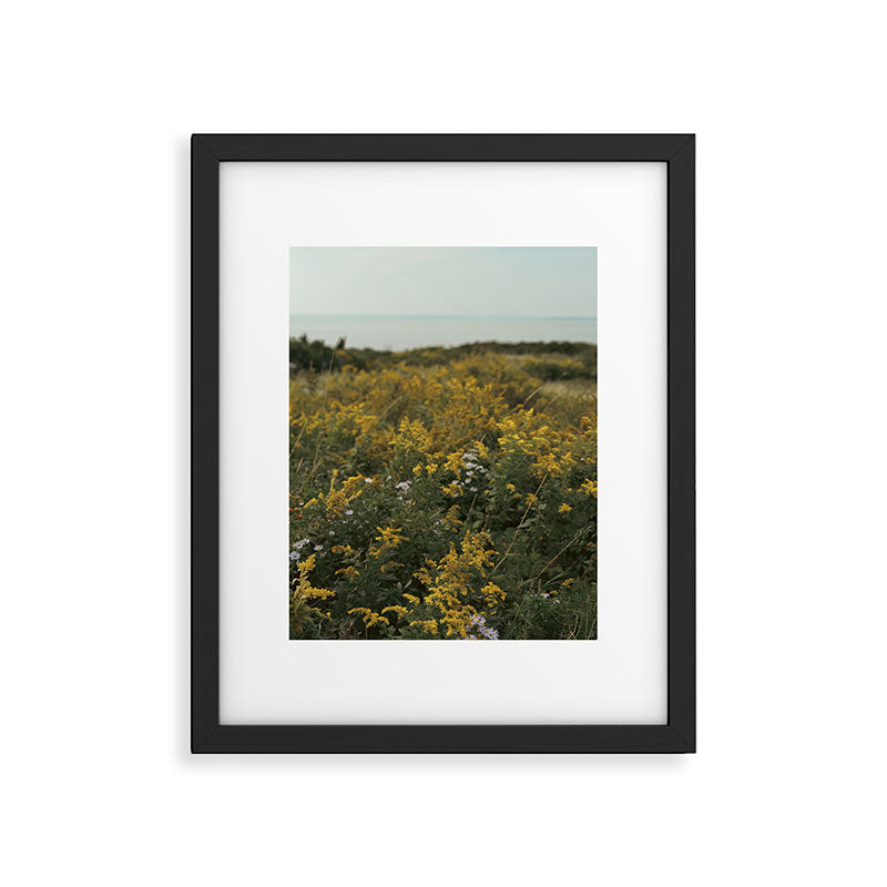 wildflower field by the sea - nature photograph autumn Framed Art Print Gallery Image 4