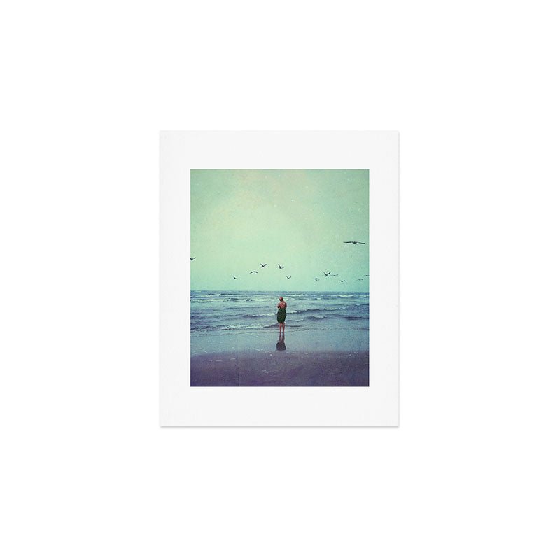 Woman on the Beach Art Print Gallery Image 1