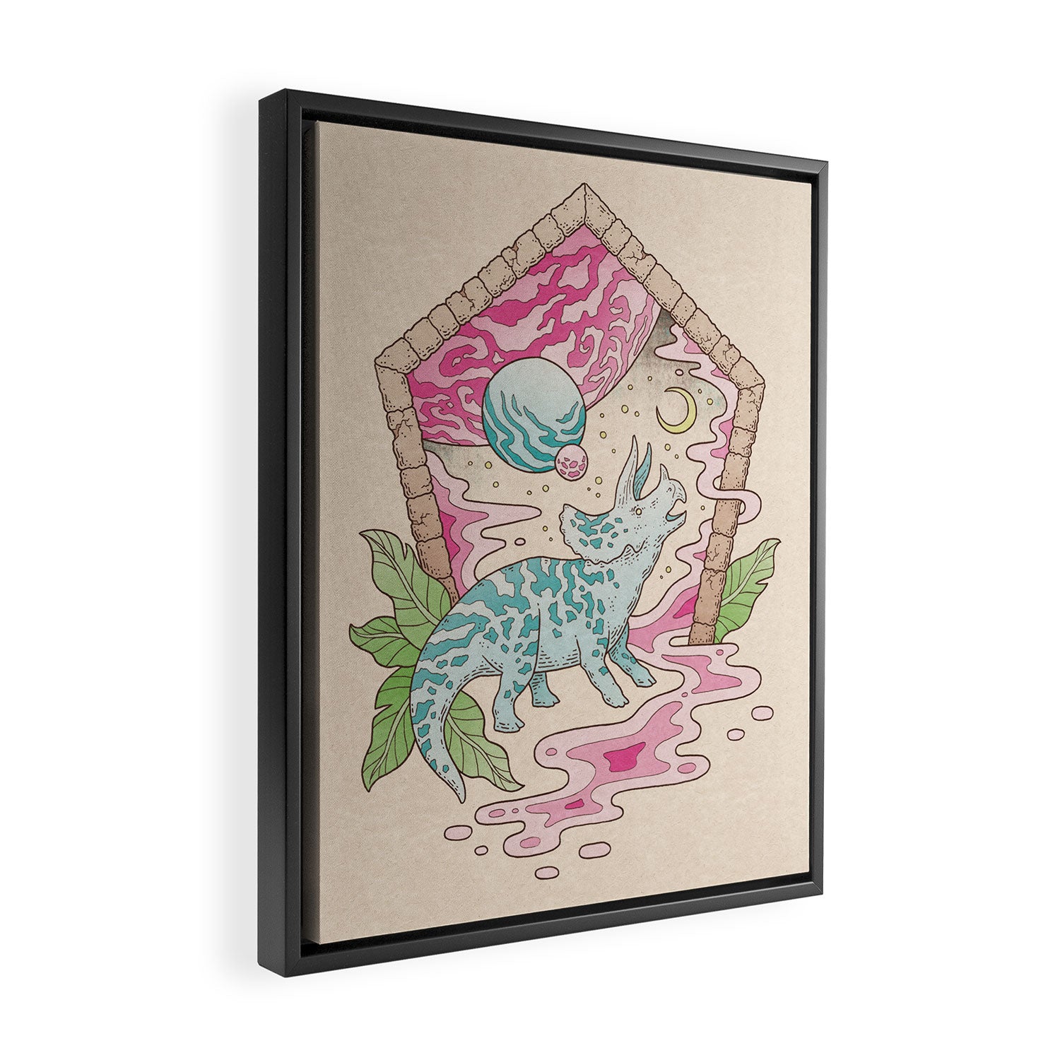 Aeon Archway: Triceratops | Dinosaur Sci-Fi Space Art Framed Canvas Print Gallery Image 2