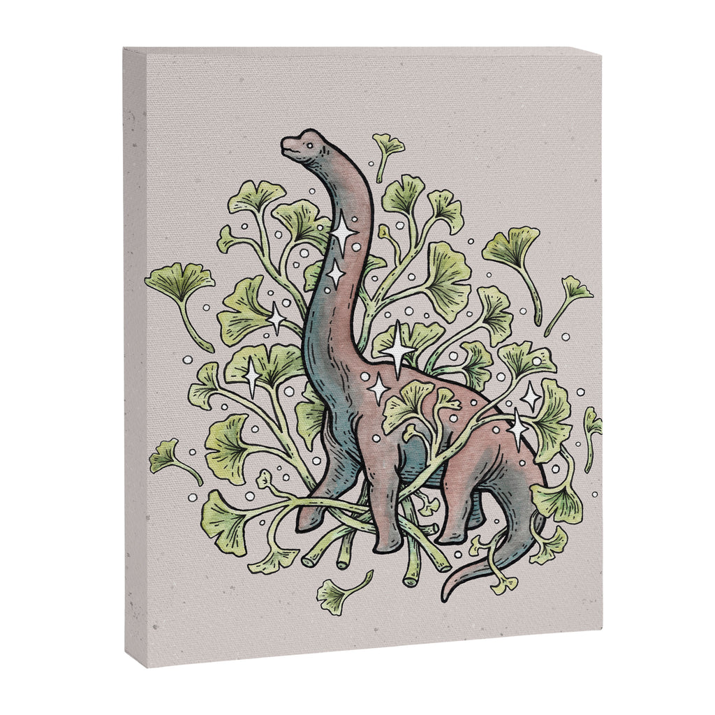 Brachio Ginkgo | Dinosaur Botanical Art Canvas Print Gallery Image 8