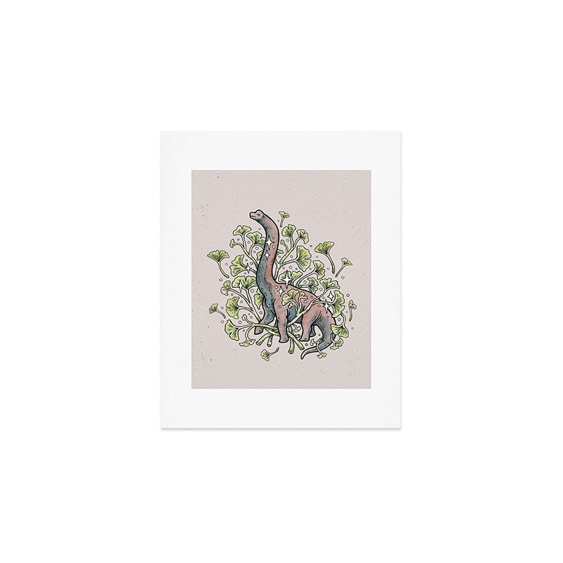 Brachio Ginkgo | Dinosaur Botanical Art Art Print Gallery Image 1
