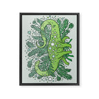Evergreen Apatosaurus | Dinosaur Cosmic Festive Art Framed Canvas Print Gallery Image 6