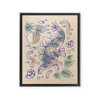  Jurassic Days, Jurassic Nights: Stegosaurus | Dinosaur Tropical Art Framed Canvas Print Gallery Image 6