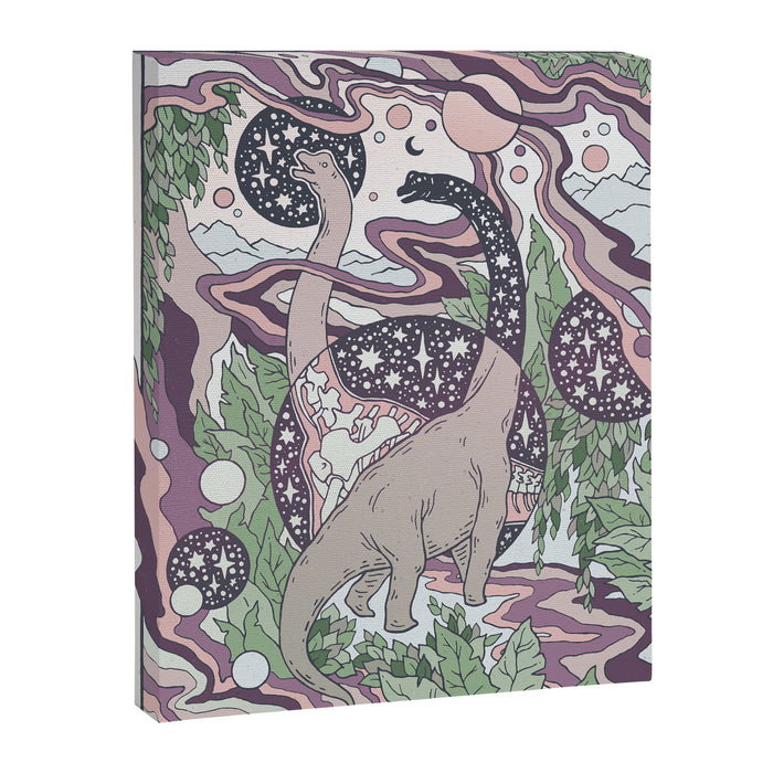 Jurassic Portal | Purple Haze Palette | Dinosaur Science Fiction Art Canvas Print Gallery Image 1