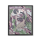 Jurassic Portal | Purple Haze Palette | Dinosaur Science Fiction Art Framed Canvas Print Gallery Image 6