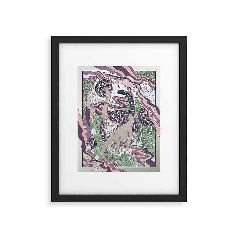 Jurassic Portal | Purple Haze Palette | Dinosaur Science Fiction Art Framed Art Print Gallery Image 5