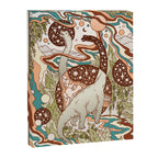 Jurassic Portal | Retro Rainbow Palette | Dinosaur Science Fiction Art Canvas Print Gallery Image 3