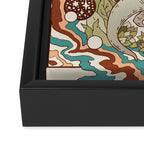 Jurassic Portal | Retro Rainbow Palette | Dinosaur Science Fiction Art Framed Canvas Print Gallery Image 3