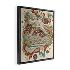 Lost Portal: Parasaurolophus | Retro Rainbow Palette | Dinosaur Science Fiction Art Framed Canvas Print Gallery Image 2