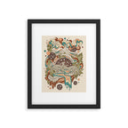 Lost Portal: Parasaurolophus | Retro Rainbow Palette | Dinosaur Science Fiction Art Framed Art Print Gallery Image 5