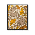 Oak & Squirrels | Autumn Yellows Palette Framed Canvas Print Gallery Image 6