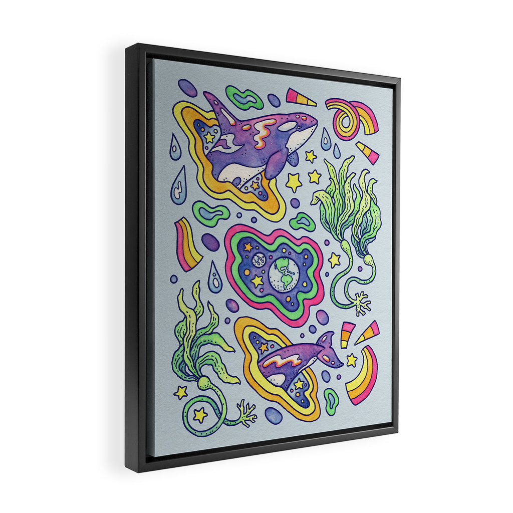 Ocean Portal I: Orca | Whale Space Art Framed Canvas Print Gallery Image 2