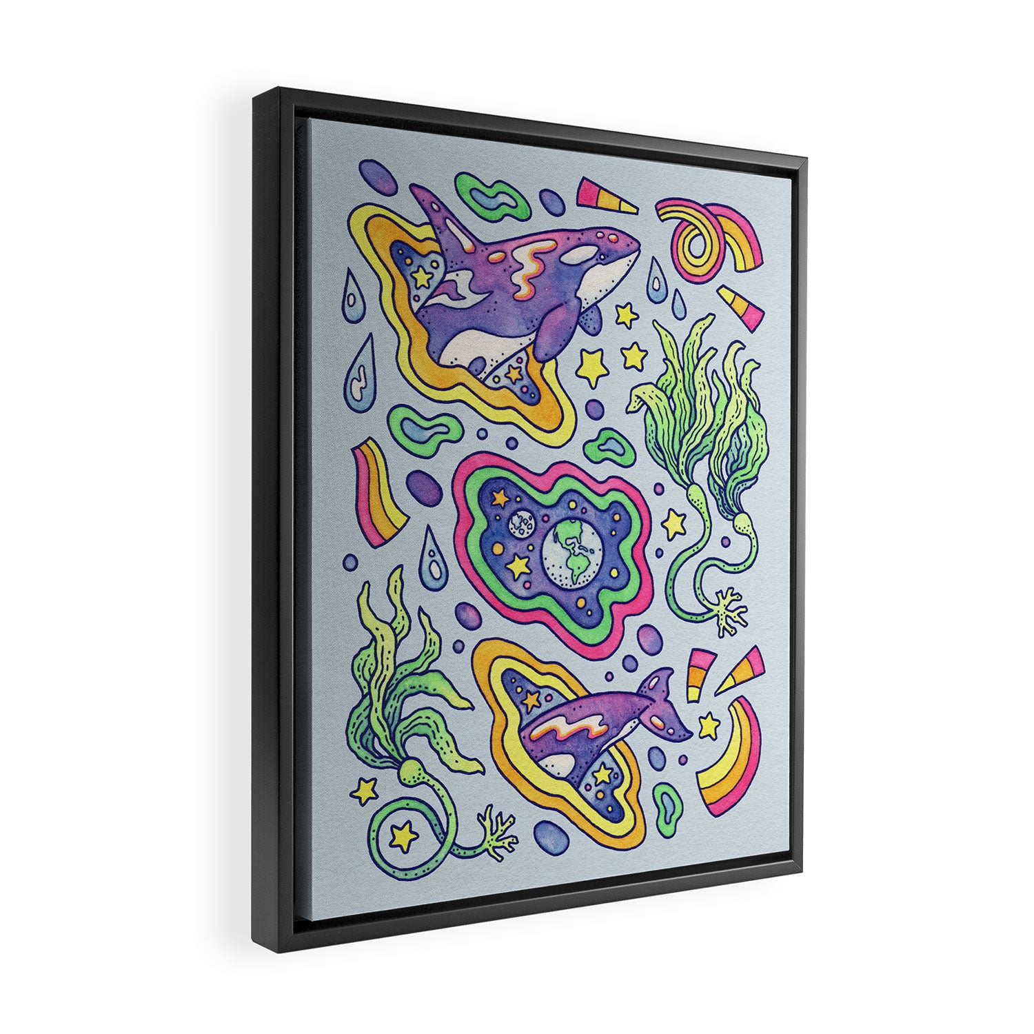 Ocean Portal I: Orca | Whale Space Art Framed Canvas Print Gallery Image 2