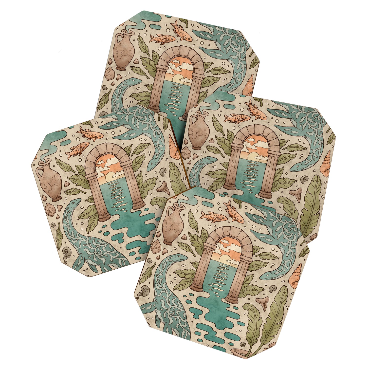Paradise Panthalassa | Natural History Fantasy Art Coaster Gallery Image 1