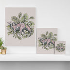 Parasaurolophus & Palms | Dinosaur Botanical Art Canvas Print Gallery Image 3