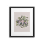 Parasaurolophus & Palms | Dinosaur Botanical Art Framed Art Print Gallery Image 6