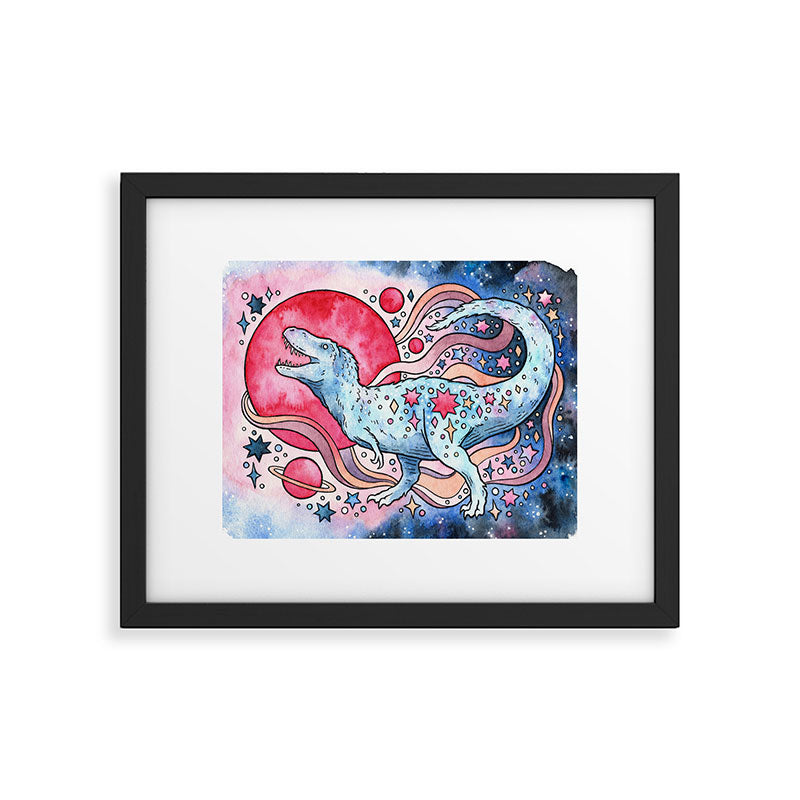 Star Rex | Cosmic Dinosaur Watercolor Framed Art Print Gallery Image 5