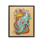 Star Stego | Retro Reptile Palette Framed Canvas Print Gallery Image 6