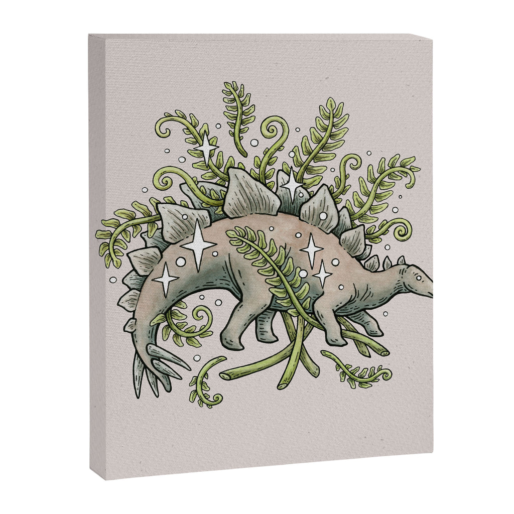 Stegosaurus & Ferns | Dinosaur Botanical Art Canvas Print Gallery Image 8