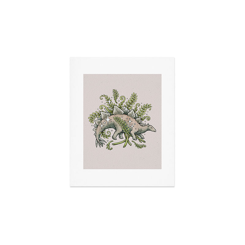 Stegosaurus & Ferns | Dinosaur Botanical Art Art Print Gallery Image 1