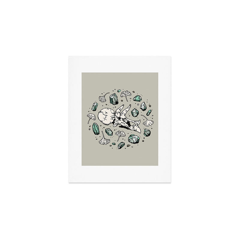 Triceratops Rocks! | Aquamarine | Dinosaur Skull Fossil Art Art Print Gallery Image 1