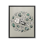 Triceratops Rocks! | Aquamarine | Dinosaur Skull Fossil Art Framed Canvas Print Gallery Image 8