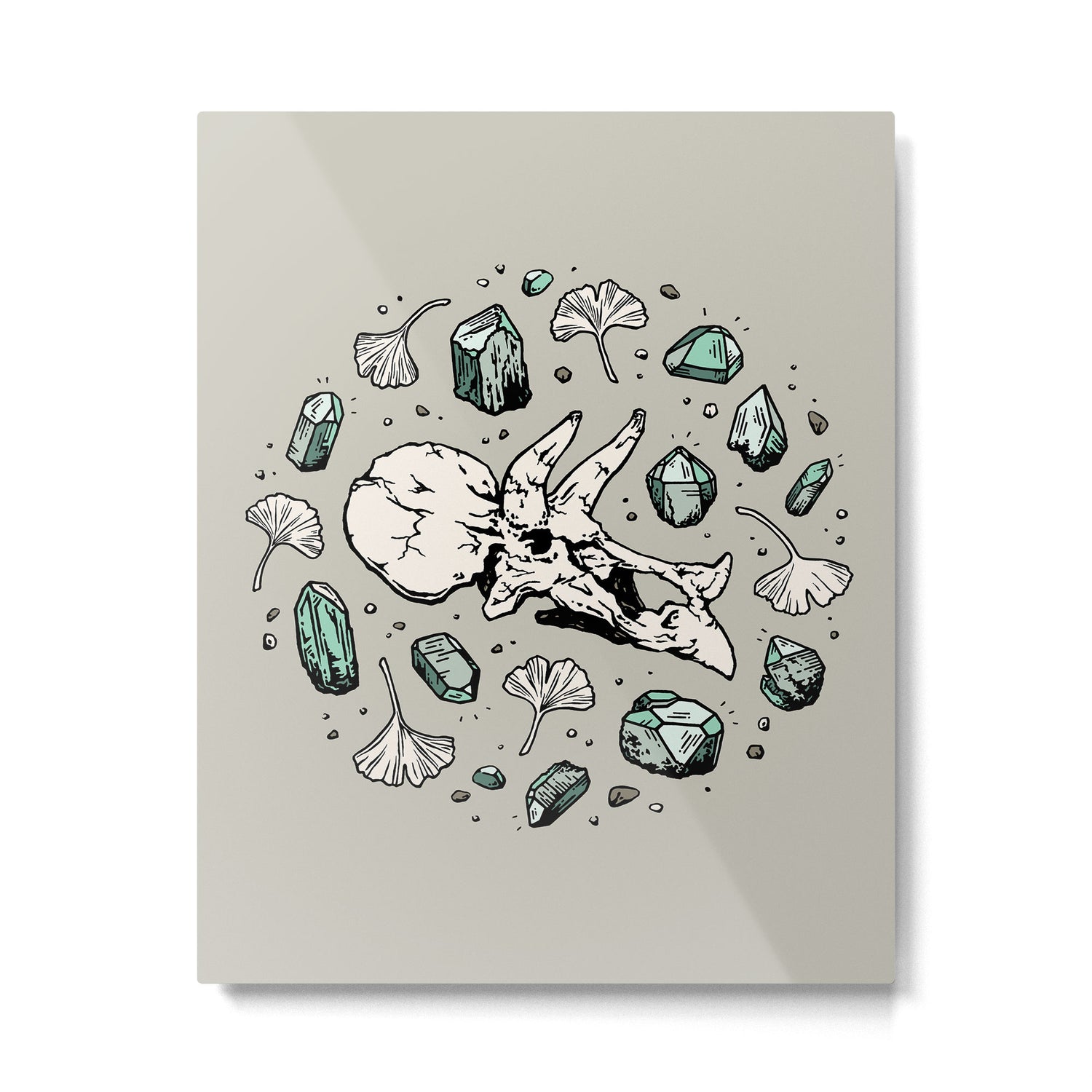 Triceratops Rocks! | Aquamarine | Dinosaur Skull Fossil Art Metal Print Gallery Image 6