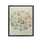 Triceratops Rocks! | Leaf Green & Pumpkin Spice Ombré Framed Canvas Print Gallery Image 8