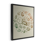Triceratops Rocks! | Leaf Green & Pumpkin Spice Ombré Framed Canvas Print Gallery Image 2