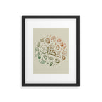 Triceratops Rocks! | Leaf Green & Pumpkin Spice Ombré Framed Art Print Gallery Image 6